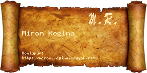 Miron Regina névjegykártya
